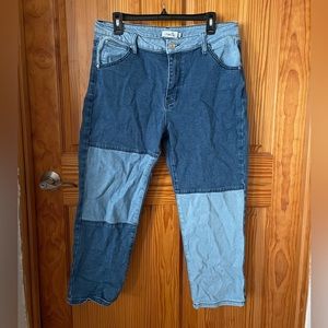 Patchwork boyfriend jeans